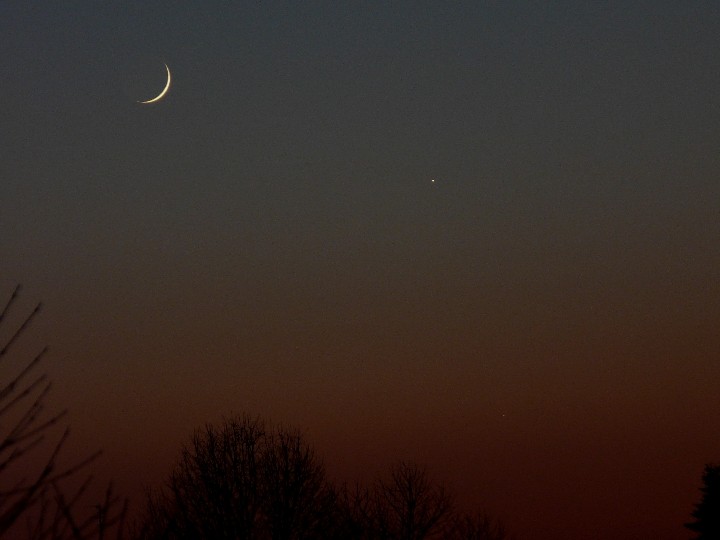 Mond, Jupiter und Merkur