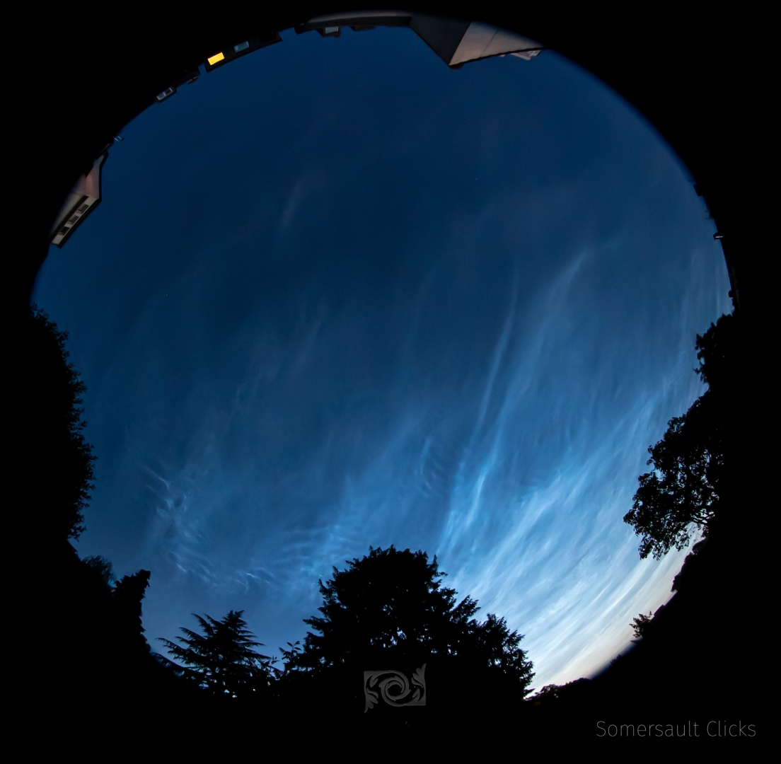 Allsky-Foto des gro&szlig;en NLC-Displays am Abend des 21.06.2019