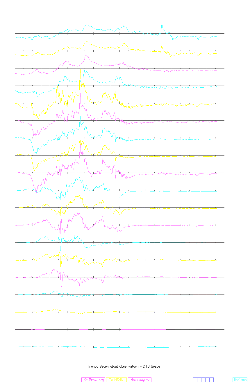 Der geomagnetische Sturm an den Magnetometern der Norwegian Line